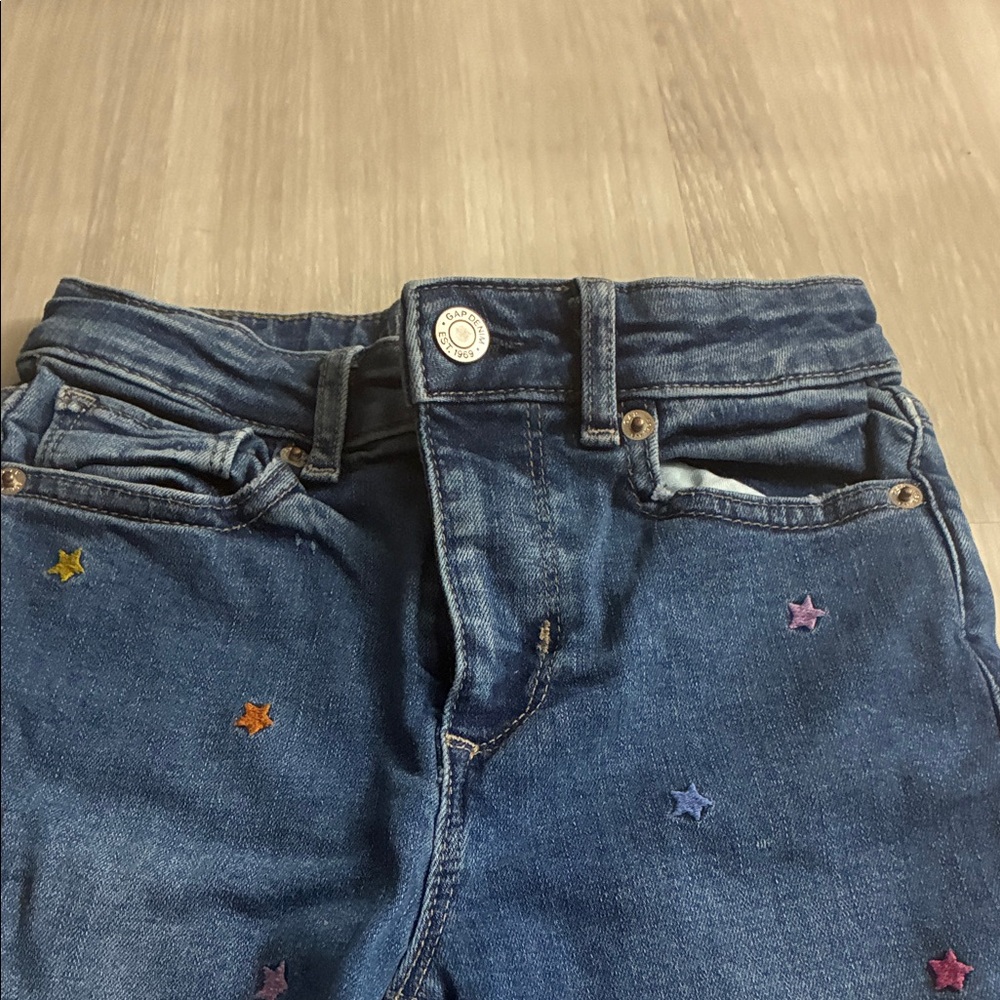 GAP Kids Blue Jeans with Colorful Star Embroidery